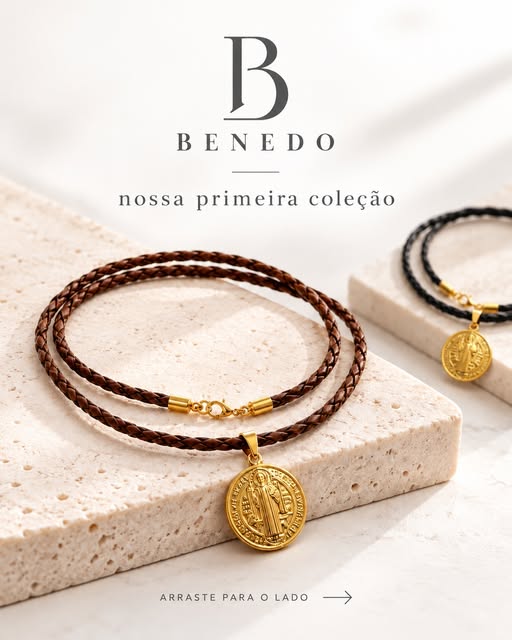 Colares São Bento nas versões marrom e preta
